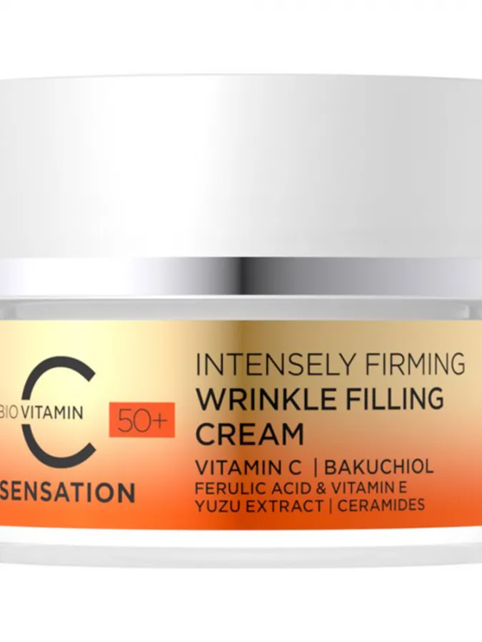 Eveline Cosmetics C Sensation 50+ Intensively Firming Wrinkle-Filling Cream 50ml – Κρέμα Προσώπου με Βιταμίνη C για Σύσφιξη, Ρυτίδες & Λάμψη