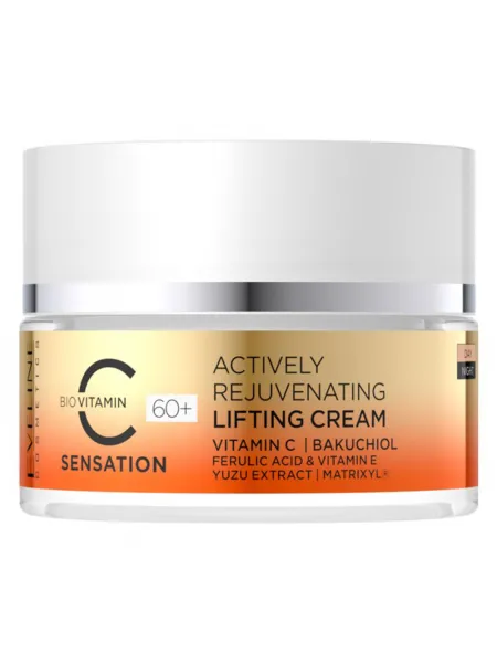 Eveline Cosmetics C Sensation 60+ Actively Rejuvenating Lifting Cream 50ml – Κρέμα Προσώπου με Βιταμίνη C για Σύσφιξη, Ρυτίδες & Λάμψη