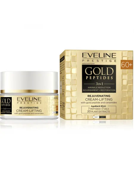 Eveline Gold Peptides Rejuvenating Cream-Lifting 60+ 50ml – Κρέμα Ημέρας & Νύχτας με Πεπτίδια & Ceramides για Ρυτίδες & Αναδόμηση