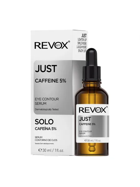 Revox B77 Just Caffeine 5% Eye Contour Serum 30ml – Ορός Ματιών με Καφεΐνη για Μαύρους Κύκλους, Πρήξιμο & Κουρασμένη Όψη