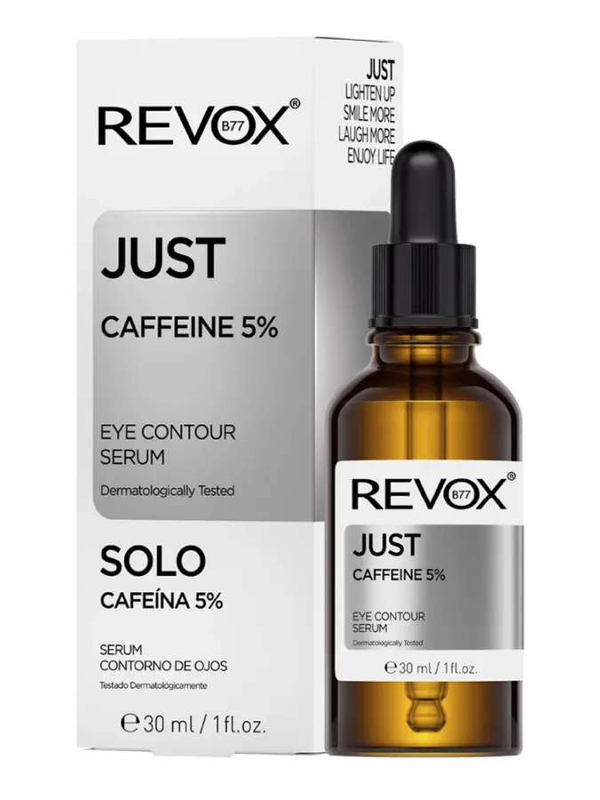Revox B77 Just Caffeine 5% Eye Contour Serum 30ml – Ορός Ματιών με Καφεΐνη για Μαύρους Κύκλους, Πρήξιμο & Κουρασμένη Όψη