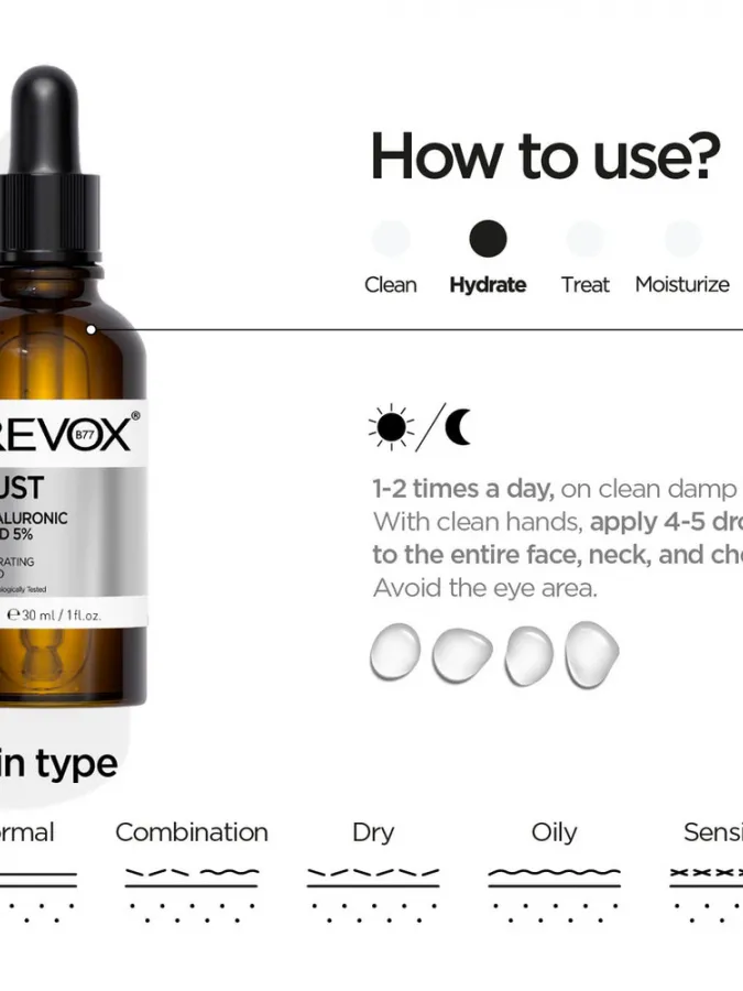 Revox B77 Just Hyaluronic Acid 5% Hydrating Fluid 30ml – Ενυδατικός Ορός Προσώπου για Ενυδάτωση, Λεία Όψη & Λεπτές Γραμμές Revox B77 Just Hyaluronic Acid 5% Hydrating Fluid 30ml – Ενυδατικός Ορός Προσώπου για Ενυδάτωση, Λεία Όψη & Λεπτές Γραμμές