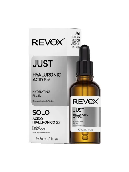 Revox B77 Just Hyaluronic Acid 5% Hydrating Fluid 30ml – Ενυδατικός Ορός Προσώπου για Ενυδάτωση, Λεία Όψη & Λεπτές Γραμμές