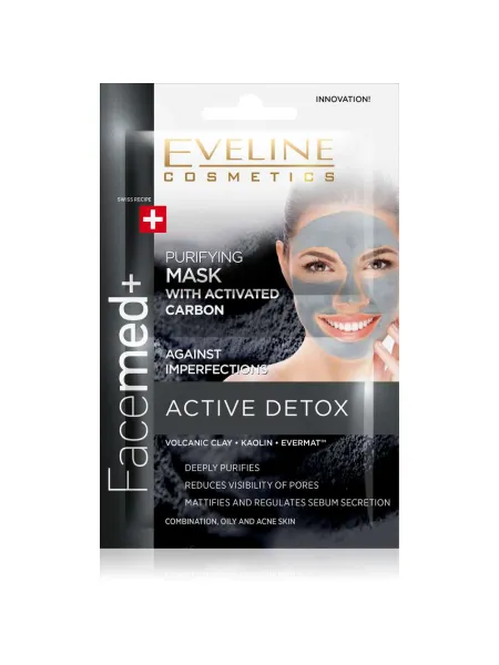 Eveline Facemed+ Purifying Face Mask With Activated Carbon 2x5ml