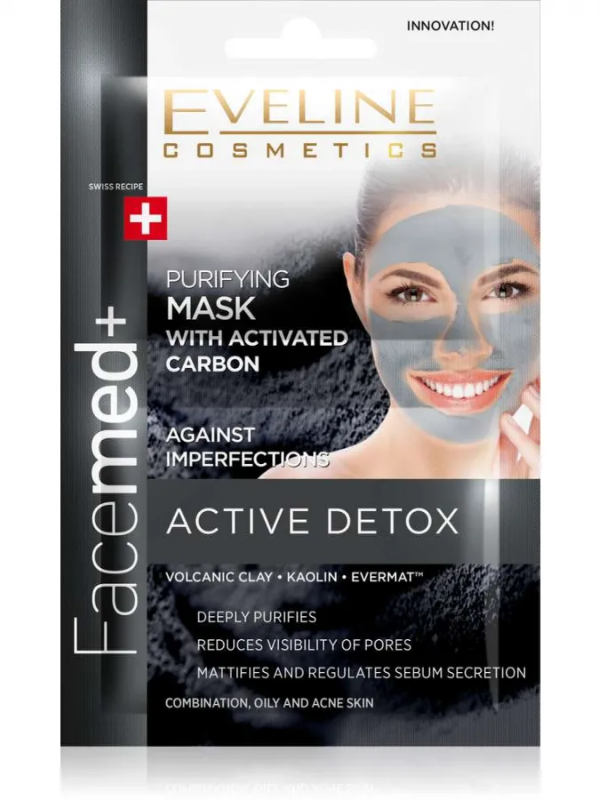 Eveline Facemed+ Purifying Face Mask With Activated Carbon 2x5ml