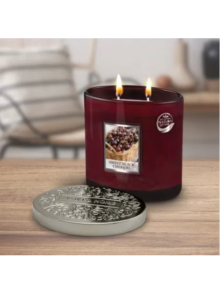 Heart and Home Άρωματικό Κερί με Διπλό Φυτίλι 40h 230gr #Γλυκά Μαυροκέρασα