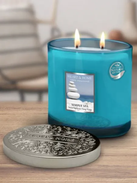 Heart and Home Άρωματικό Κερί με Διπλό Φυτίλι 40h 230gr #Αίσθηση Spa